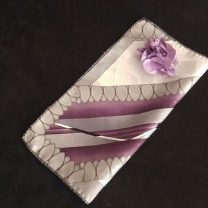 MENS POCKET SQUARE AND LAPEL PIN FLOWER. #3.